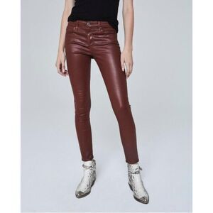AG Jeans Legging Ankle in Vintage Leatherette Rich Crimson